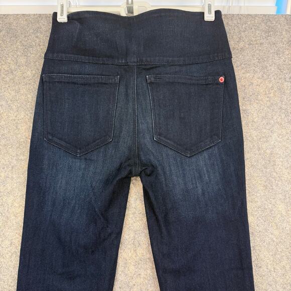 Spanx Signature Straight Side Zip Dark Blue Wash Jeans Size 26 32” EUC 338 - Picture 7 of 11